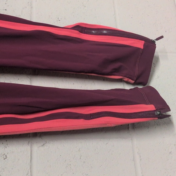 Lululemon Zip The Line Leggings Ruby Poppy Coral 23” Hi-Rise Nulux Size 4 - Picture 4 of 8